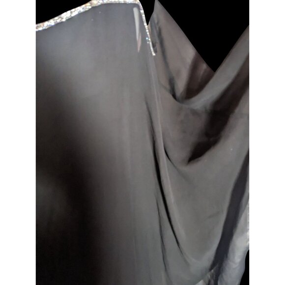 Vintage Glam Goth Glamour Nights Layered Chiffon Cocktail Dress With Rhinestone - Picture 5 of 7